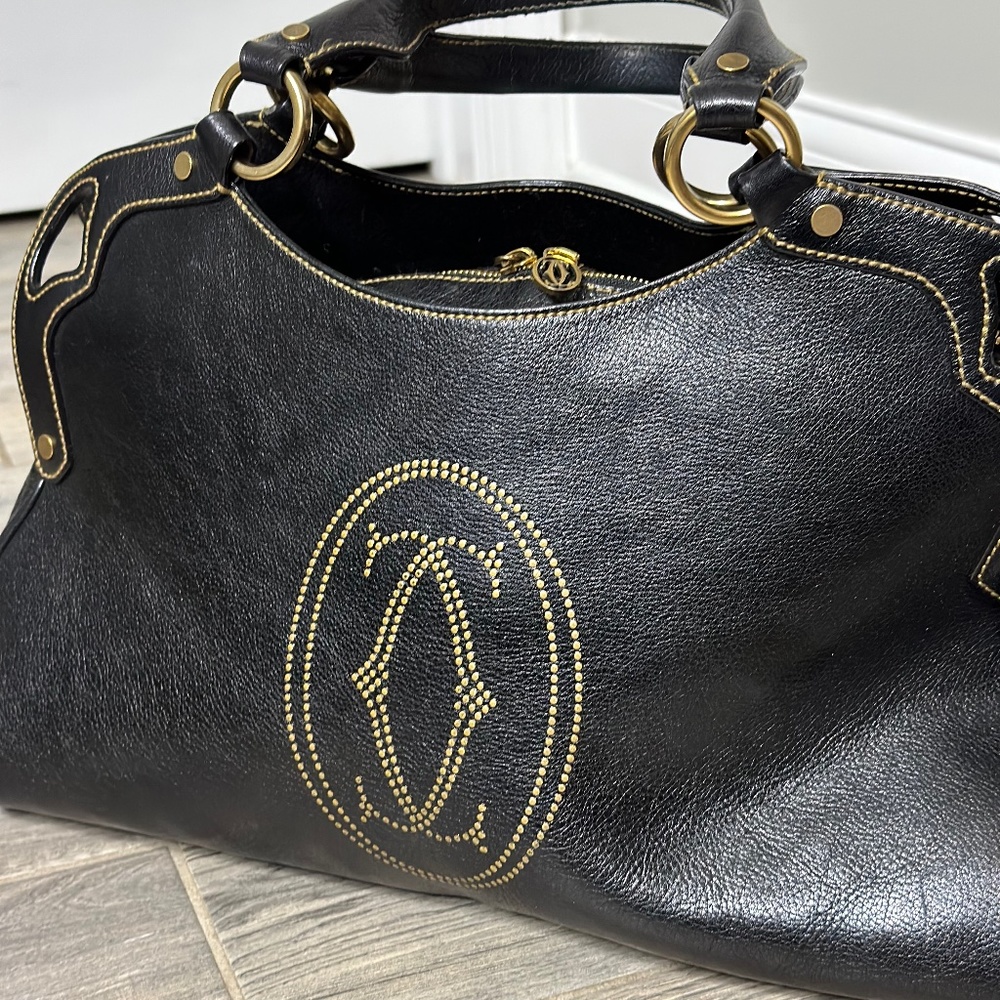 Cartier Black Leather Marcello de Cartier Shoulder Bag